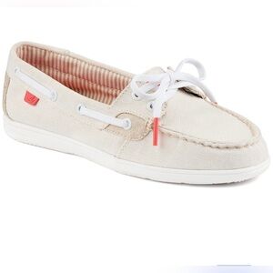 Sperry Beige Canvas Boat Shoes